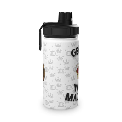 Personalized Majestic stainless steel water bottle, sports cap